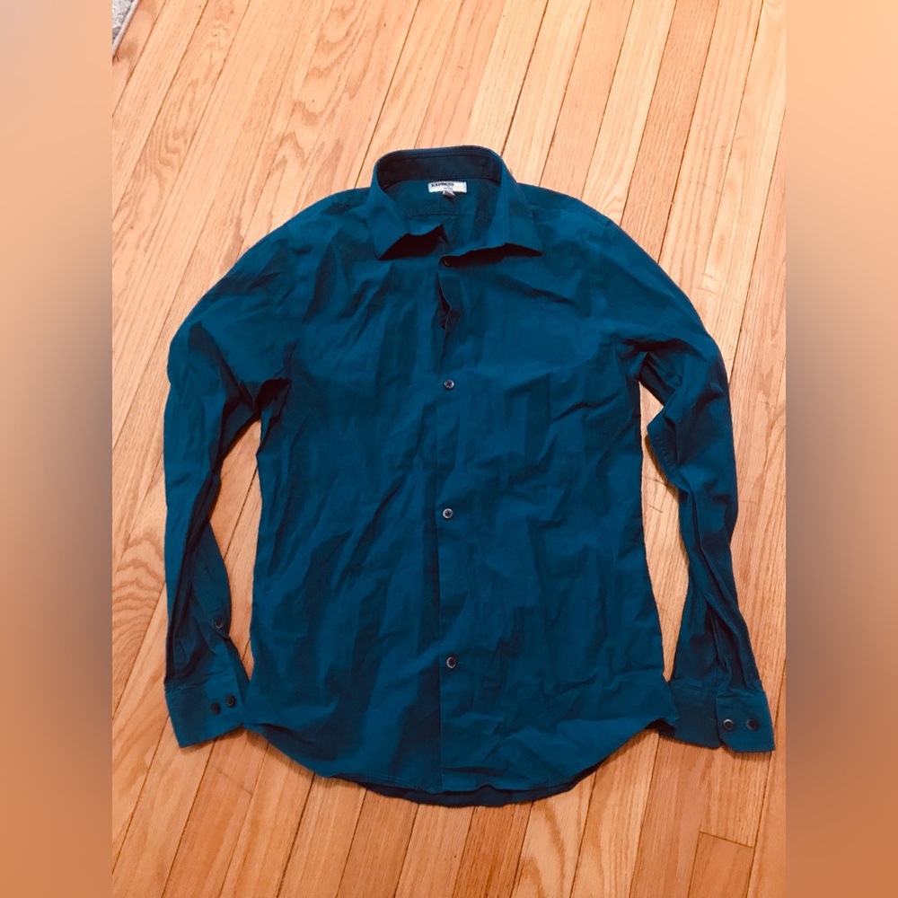 Express Solid Stretch Fitted Shirt Size M - image 1